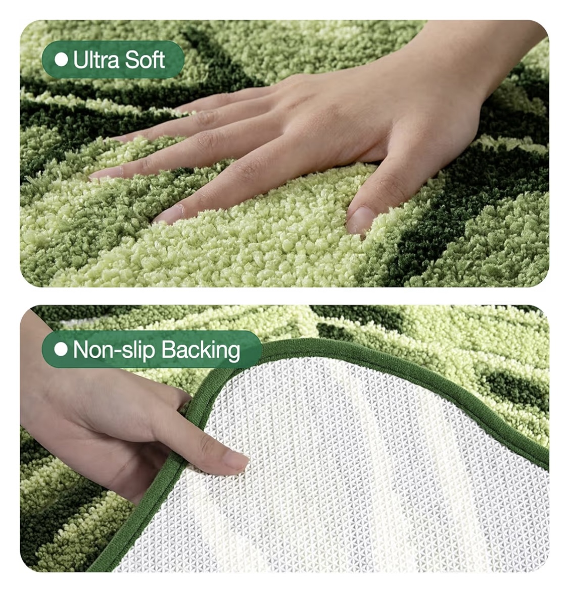 Monstera Bathroom Rug – Soft, Plush, Absorbent, Quick-Dry, Non-Slip Mat – Machine Washable, Green Leaf Design – 23.5”x31.5” for Bathroom, Shower, Bedroom, Kids Room - Image 5