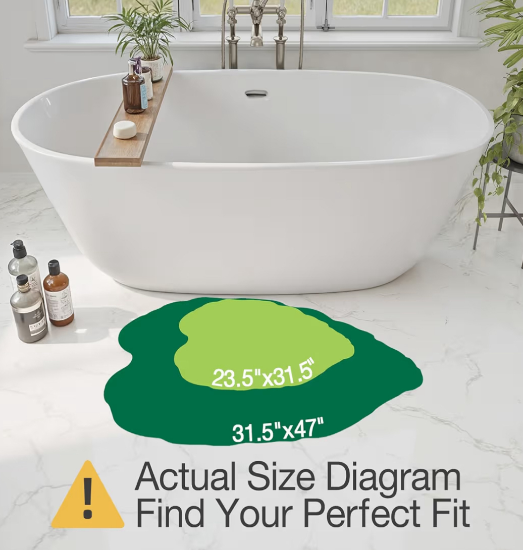 Monstera Bathroom Rug – Soft, Plush, Absorbent, Quick-Dry, Non-Slip Mat – Machine Washable, Green Leaf Design – 23.5”x31.5” for Bathroom, Shower, Bedroom, Kids Room - Image 2