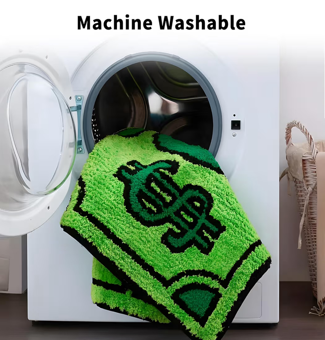 Cute Money Rug – 5x3 Ft Cartoon Dollar Bill Floor Mat, Non-Slip & Machine Washable Microfiber Rug for Bedroom, Bathroom, Living Room (47.3” x 31.5”) - Image 3