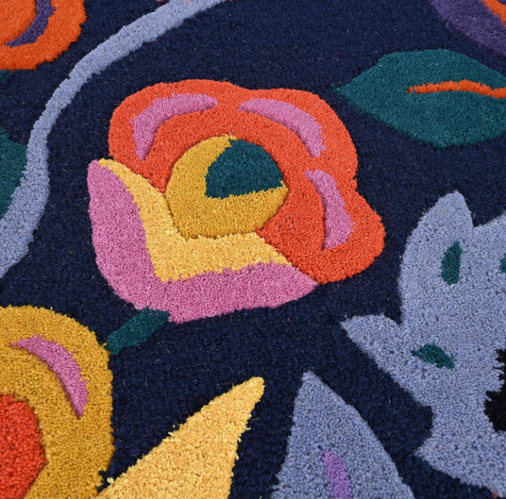 Handmade Colorful Roses Floral Wool Area Rug – Irregular Shape Blossom Garden Carpet in Vibrant Multicolor – Thick Soft Wool Rug for Living Room, Bedroom & Kitchen Décor - Image 6