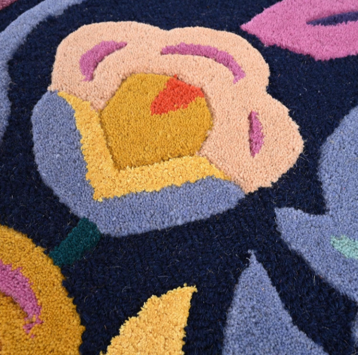 Handmade Colorful Roses Floral Wool Area Rug – Irregular Shape Blossom Garden Carpet in Vibrant Multicolor – Thick Soft Wool Rug for Living Room, Bedroom & Kitchen Décor - Image 7