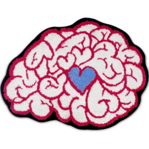 Lovestruck Mind Rug – Y2K Aesthetic Irregular Shaped Pink Carpet for Bedroom or Bathroom – High-Pile Soft Flocking Cute Funny Rug, Non-Slip & Washable (24"x32")